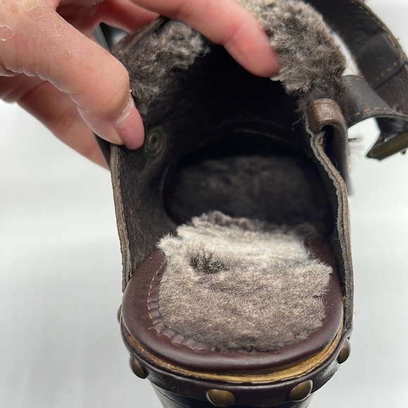 Materia Prima Ruga Kena Shearling Brown Mules Size 37 - Picture 11 of 11